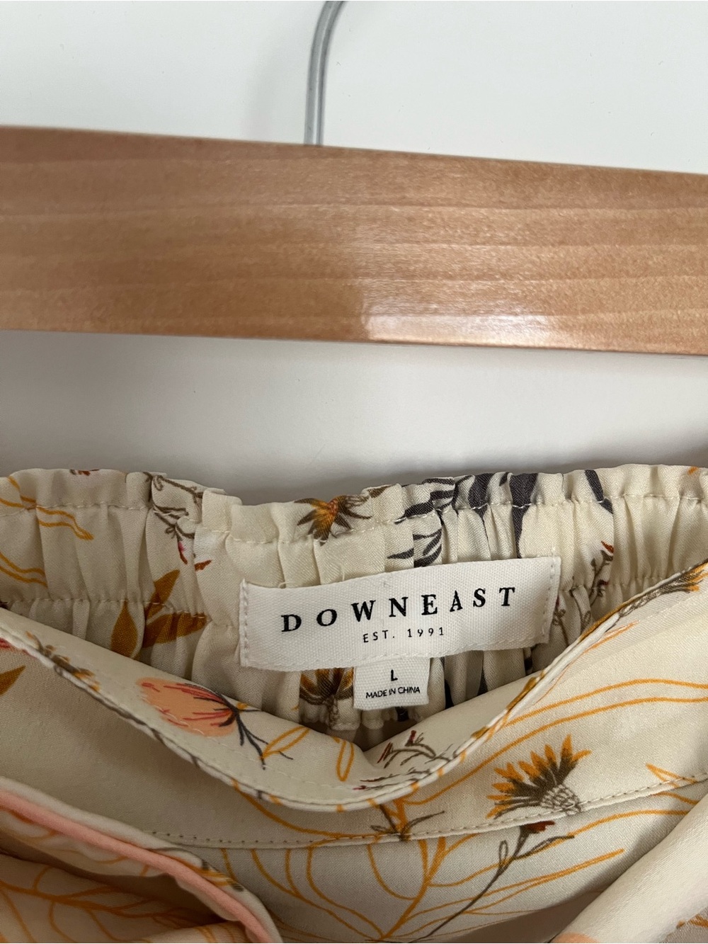 DownEast Cream Floral A-Line Skirt with Peach & Mustard Accents - Picture 2 of 4